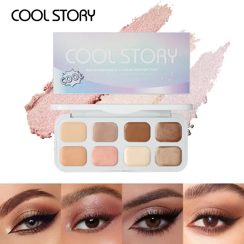 Cream 8-Color Multifunctional Eye Base Eyeshadow Cream Facial Highlight Repair Concealer Comprehensive Plate