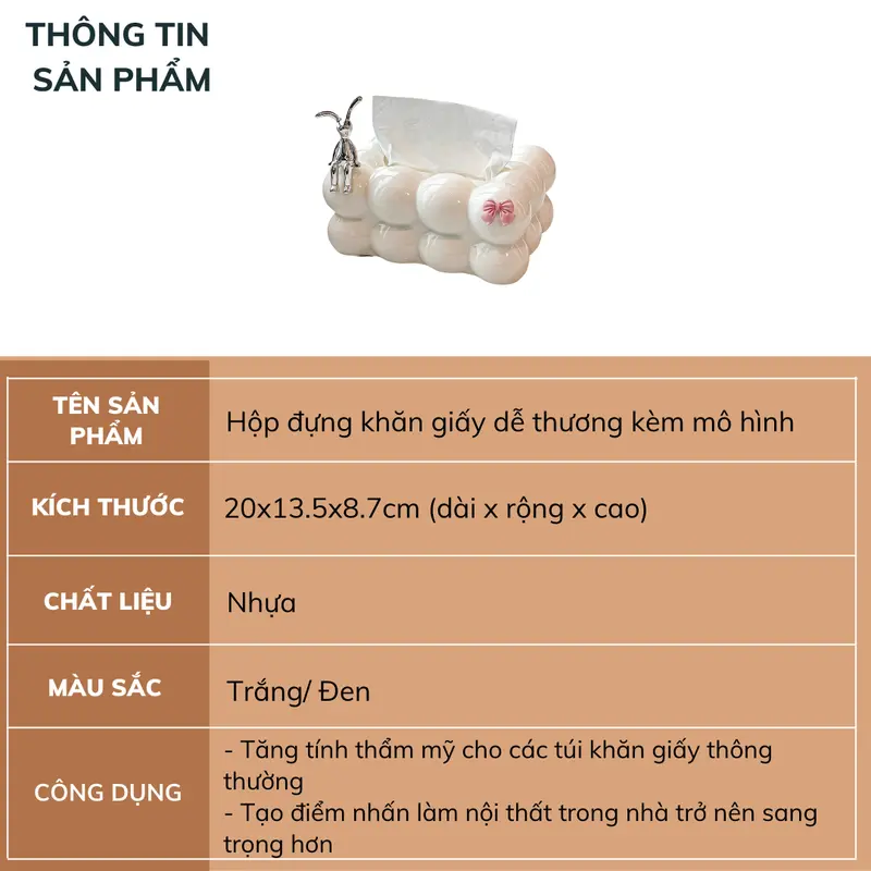 Hộp đựng khăn giấy dễ thương kèm mô hình 1