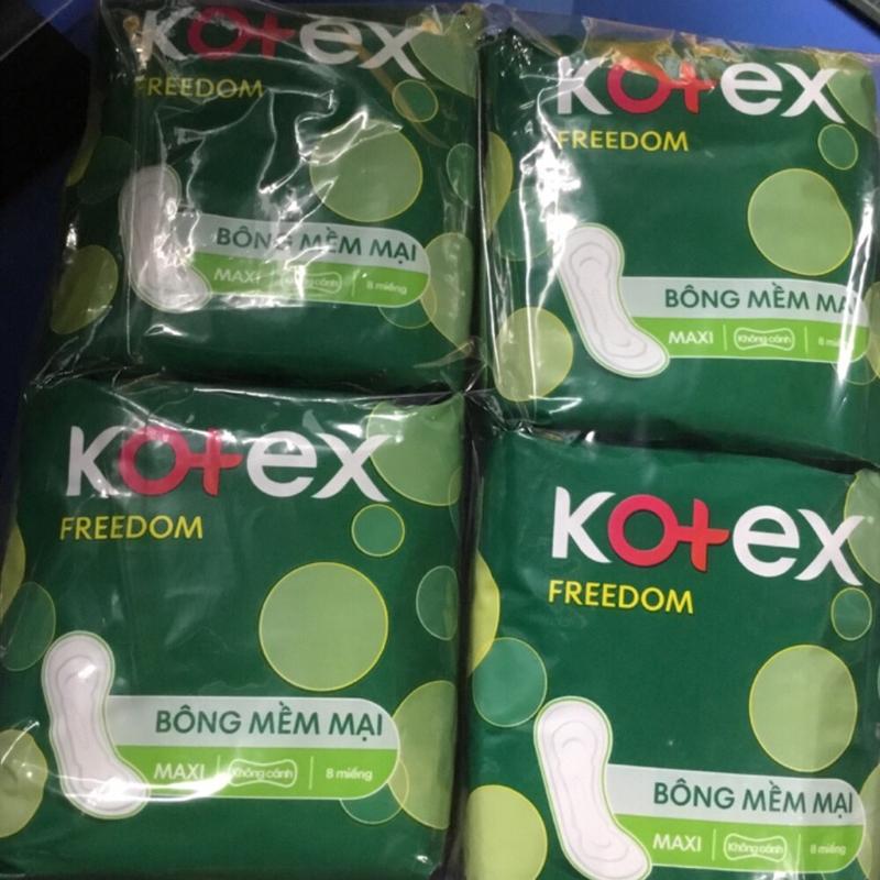 Sỉ- 23cm Combo 8 Gói Kotex Freedom Maxi Không Cánh- Mỗi Gói 8 Miếng- HSD luôn mới