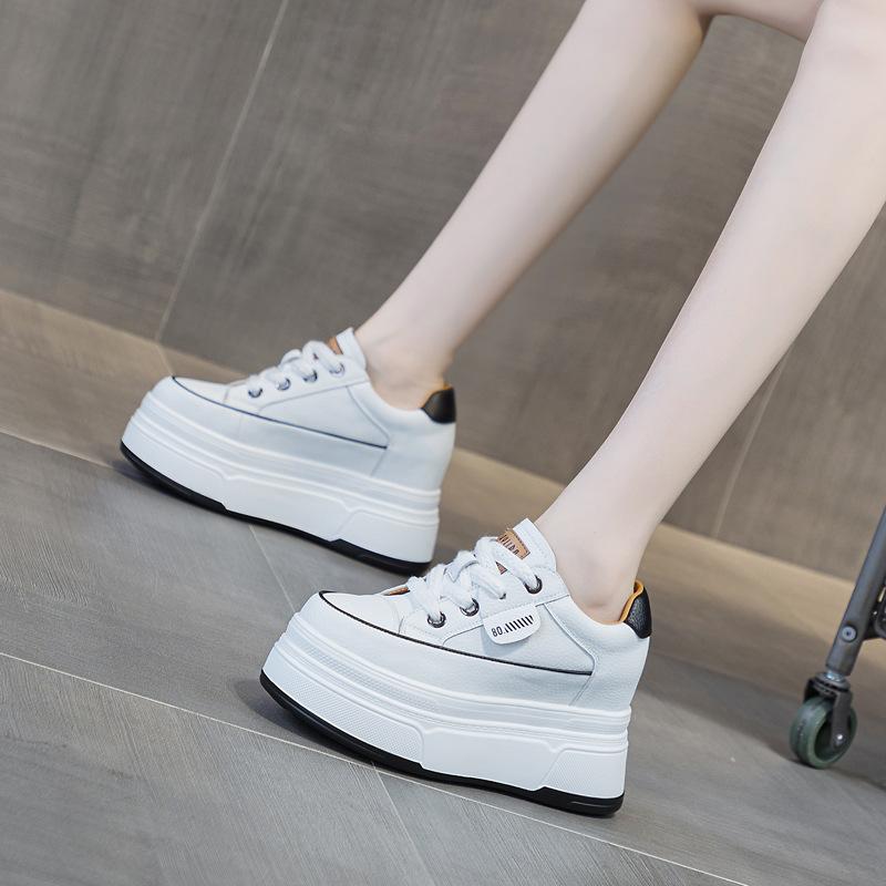 Jebee - Giày thể thao nữ đế độn cao 9cm da bò thật hàng QC L1 cao cấp siêu nhẹ - bản mới 2025 - JB393