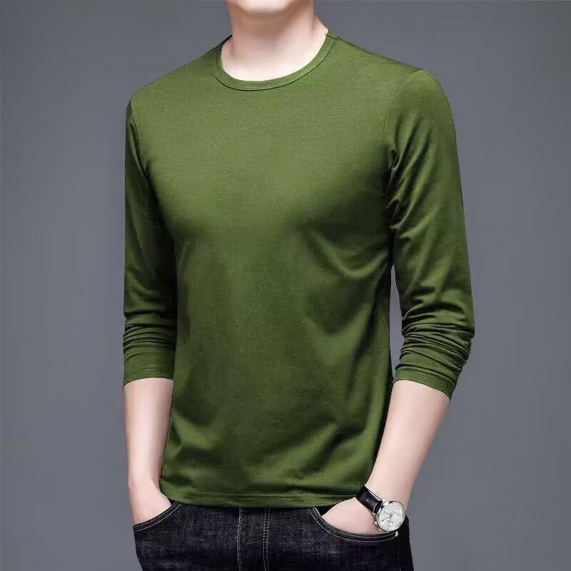 Product Introduction of T Shirt for Men Fashion Brand Ins Cotton Loose Long Sleeve Men's Top Clothing Coat round Neck Loose Pullover Autumn and Winter All-Matching National Fashion 19