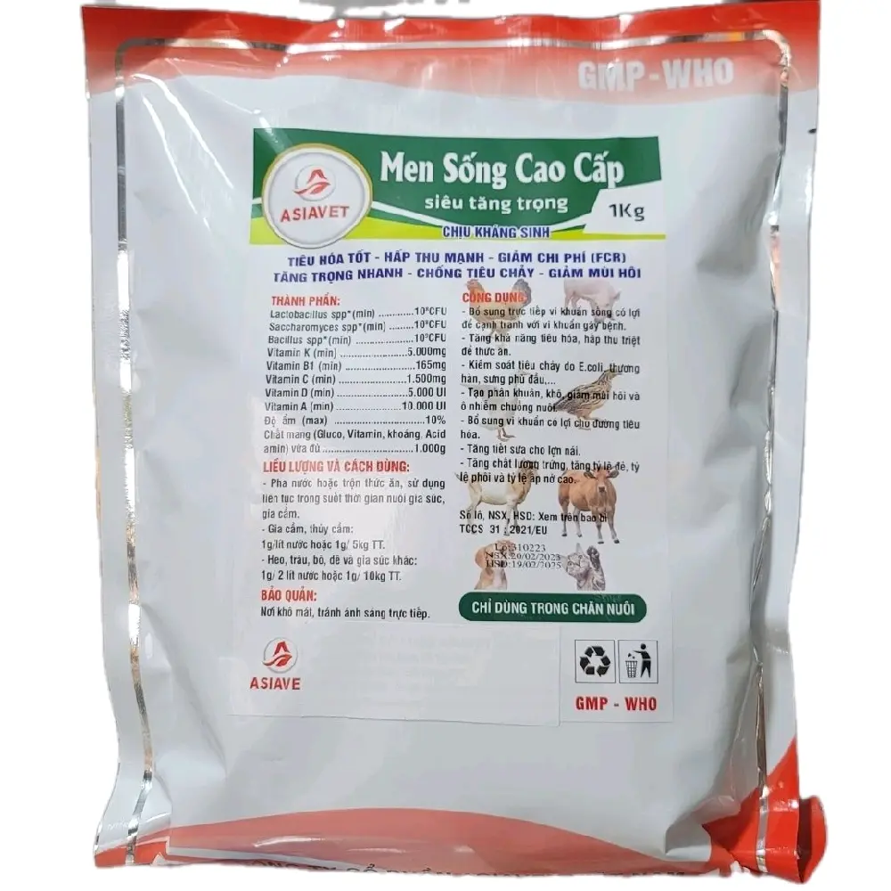 Men Sống Cao Cấp gói 1kg Giúp Tiêu Hóa Tốt Tăng Trọng Nhanh