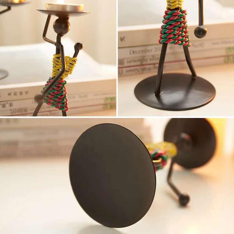 Product Introduction of Vintage Metal  Handmade Iron Candle Creative Crafts Miniature Wrought Holder Home Living 15