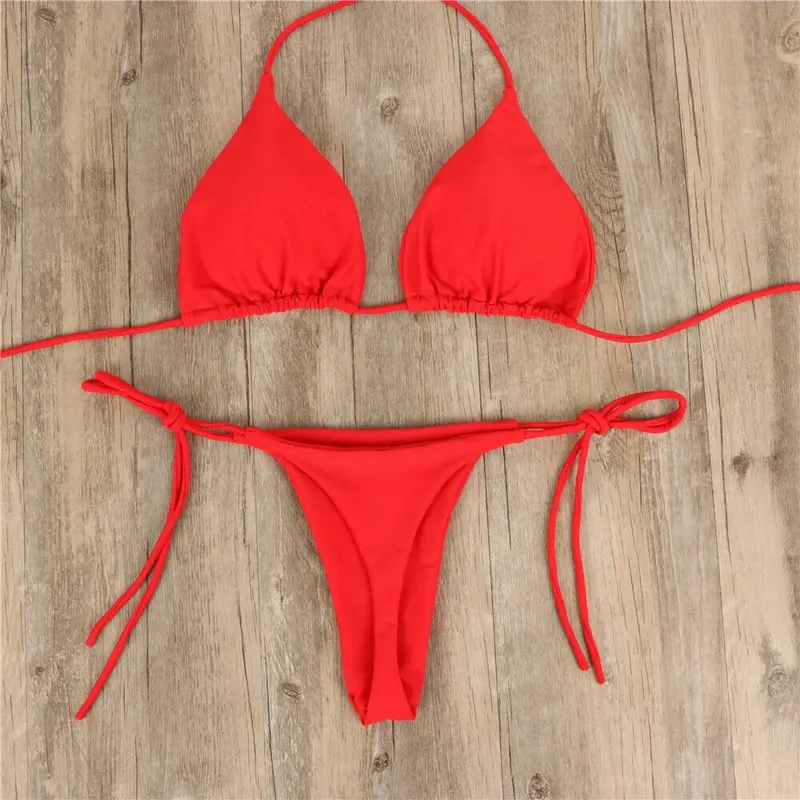 Bộ Bikini Bikini, Dành Cho Nữ, Thiết Kế Dây Buộc Bên Hông, Áo Tắm Gợi Cảm, Phong Cách Băng Quấn Đồ Bơi Brazil Chấm Bi 3