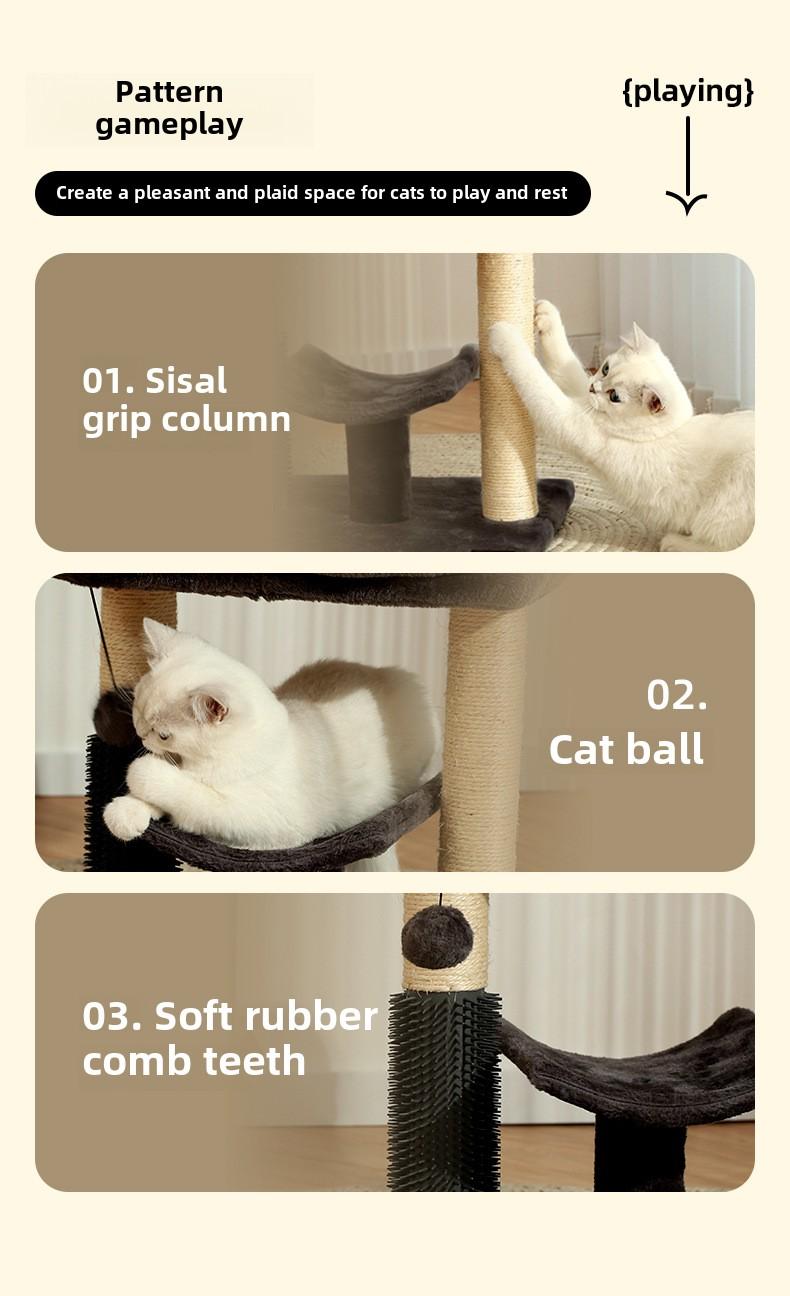 Product Introduction of Cat Climbing Frame Cat Nest Cat Tree Integrated Shelf Small Jumping Platform Scratching Pole Sisal Wear-Resistant Cat Climber Cat Toy 5