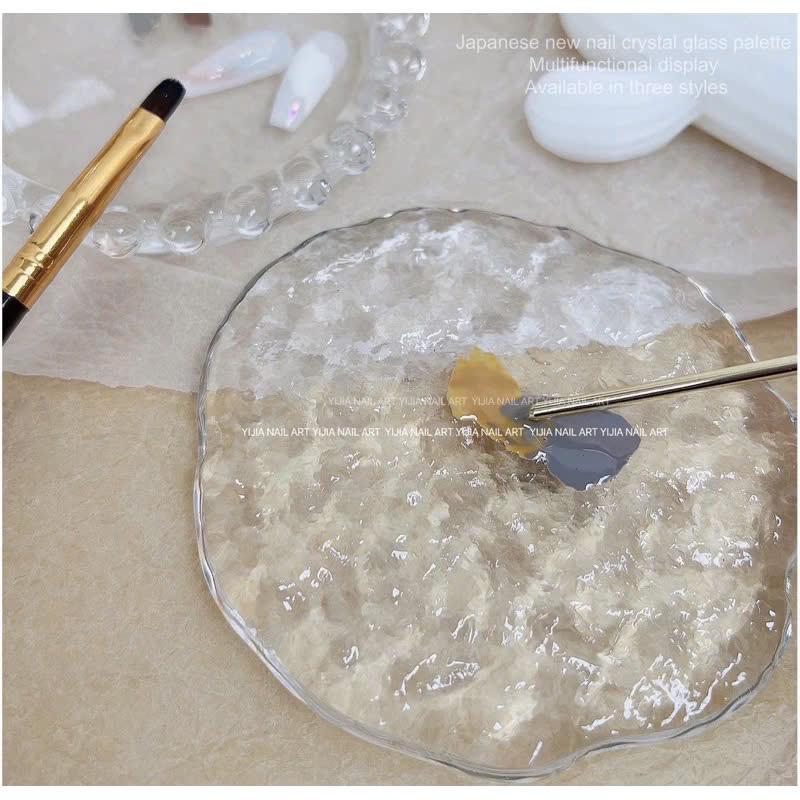 khay thủy tinh đựng trang sức dùng làm đạo cụ chụp ảnh trong suốt tán màu nail-phụ kiện nail 3