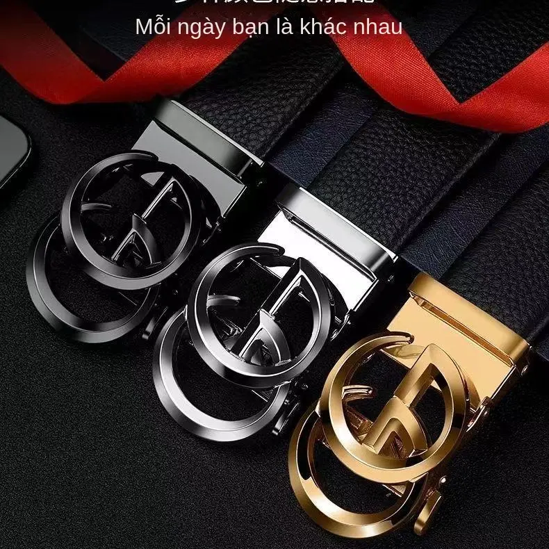 Thắt Lưng Da Nam, Hàng Mới Về, Khóa Tự Động, Khóa Chữ GG, Phong Cách Công Sở Thường Ngày Làm Bằng Da Bò, Thích Hợp Cho Người Trẻ, Dễ Phối Đồ Titan