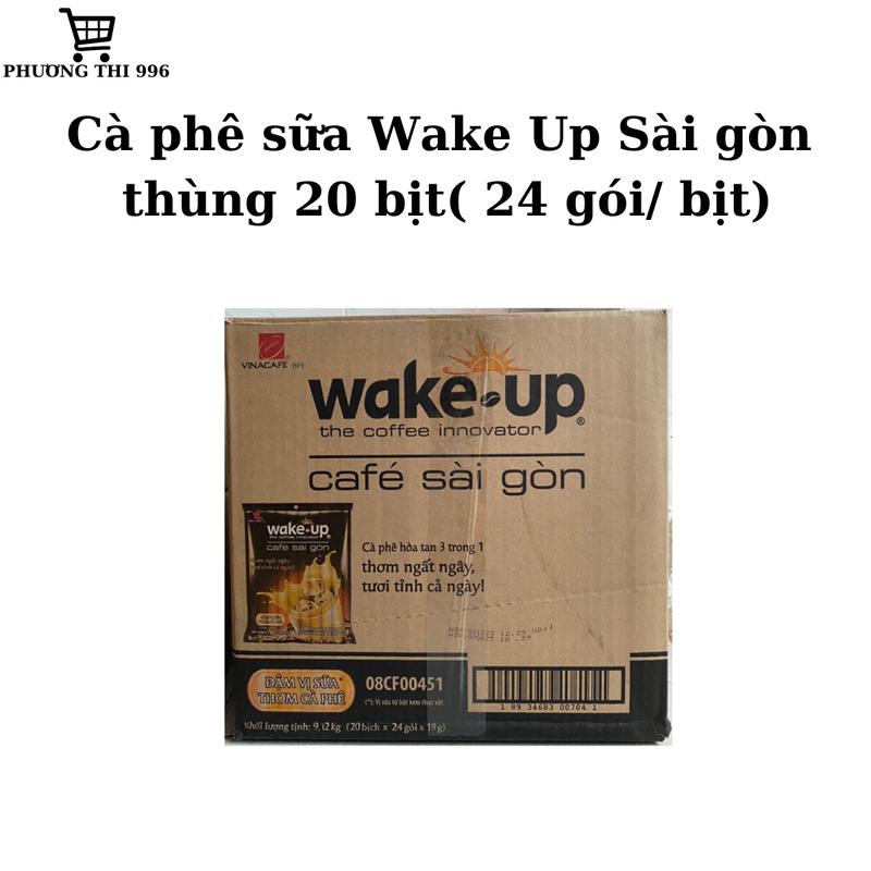 Cà phê Wake Up Sài gòn - 20 gói/ thùng Coffee Cà Phê Cafe cà phê