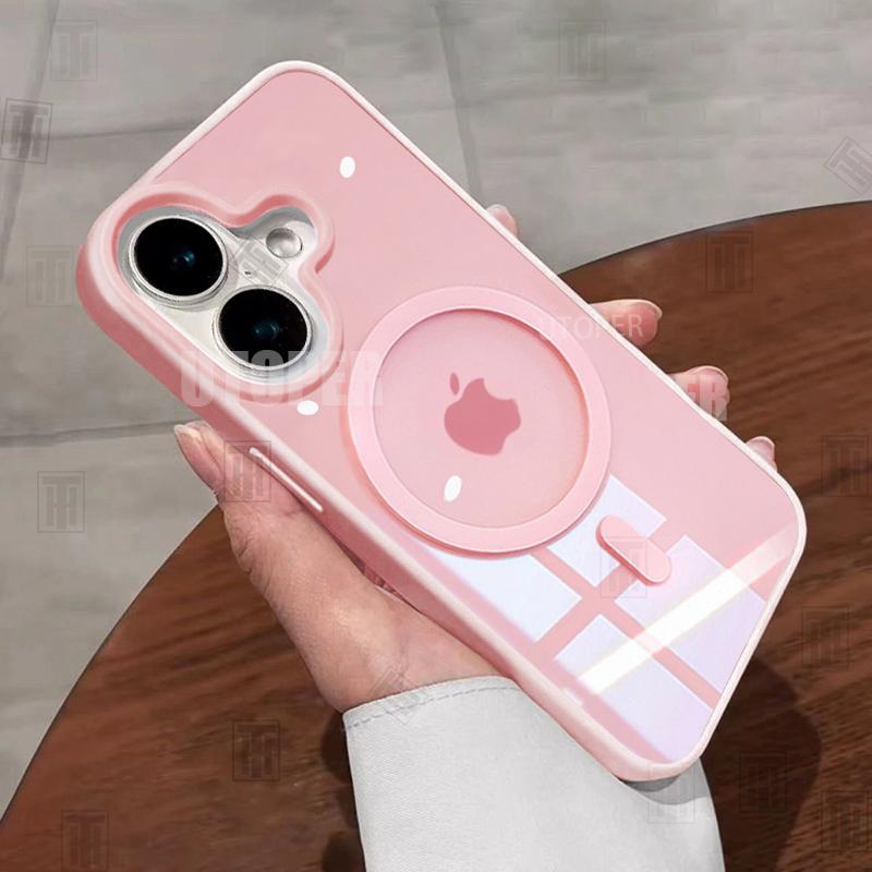 Product Introduction of New Senior 16 Pink Magsafe Magnetic Phone Case for iPhone 16 15 14 13 12 11 Pro Max Plus Matte Frame Clear Antiskid Hard Cover 4