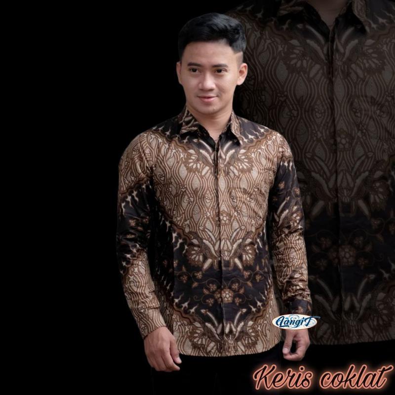 KEMEJA BATIK COUPLE AYAH DAN ANAK LAKI-LAKI MODERN TERBARU MOTIF KERIS COKLAT-SIZE STANDAR M- L- XL- XXL JUMBO XXXL- 4XL -5XL- 6XL- 7XL -8XL -9XL- 10XL-COD 1