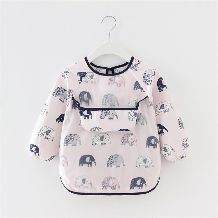 Product Introduction of Newborn Baby Bibs Blouse Waterproof Long-sleeved Reverse Dressing Infant Eating Clothes Apron Bib Protective Clothing 3
