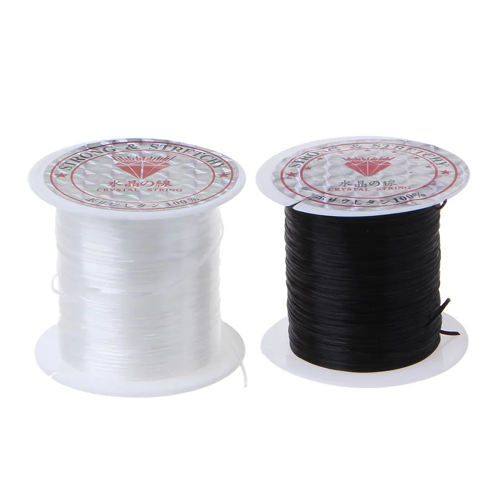 Beadworking Cord Beading Thread Size D for Beads White Black Elastic Cord Stretch String Crafting Cords for Jewelry