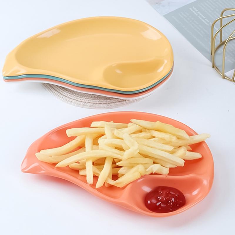 Creative Mango-shaped Seasoning Dish Multi-specification Snack French Fries Dipping Sauce Platter Wheat Straw Fiber Bowl Tableware Household Kitchen Breakfast Snack Dip Tray 4