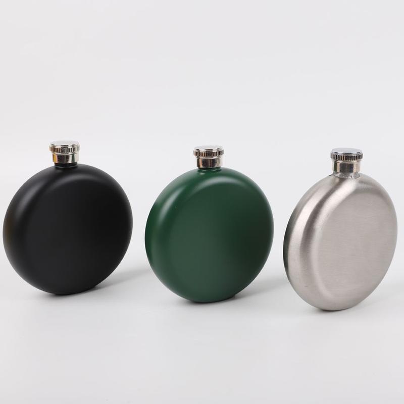 Bình đựng rượu bằng thép không gỉ, Boutique cao cấp, Hình tròn, Dung tích 5 Oz, Thích hợp cho quà tặng doanh nghiệp và sử dụng ngoài trời, Bình đựng rượu Cầm Tay dành cho nam giới, Có thể tùy chỉnh 5