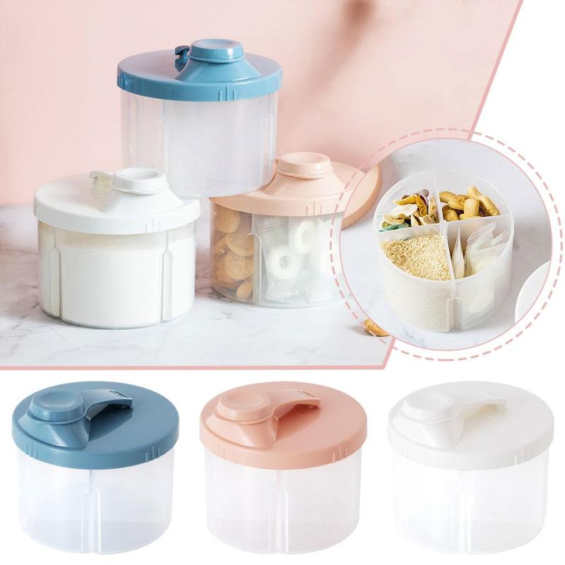 Milk Powder Box Baby Portable Storage Box Large Capacity Food Storage Box Rotating Four-grid Milk Powder Box 0