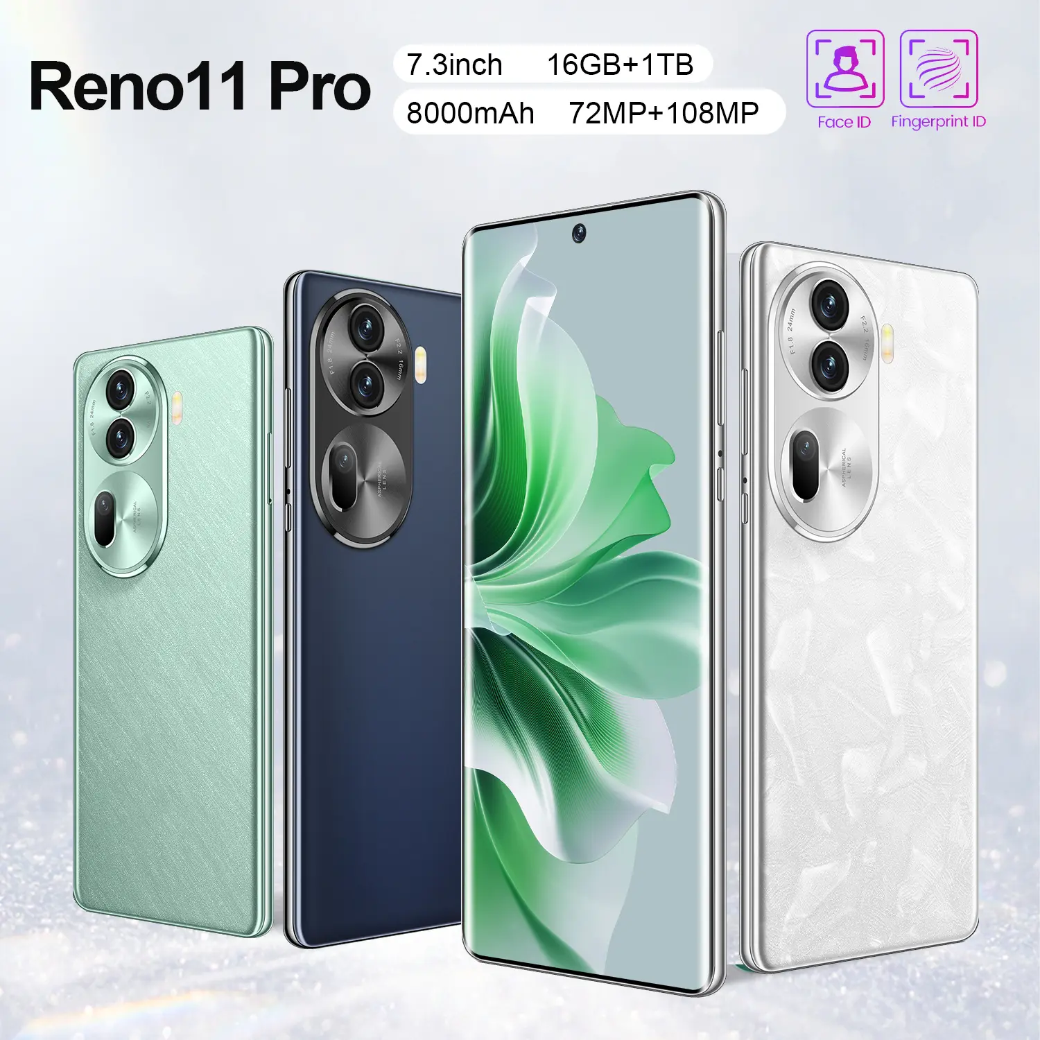 New Mobile Phone Reno11pro, 5G Peak Experience 6.53-Inch Incell Full HD Screen Smart Phone New Smart Camera Game Machine Mobile Phone for Students