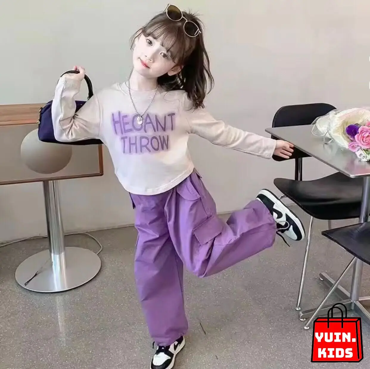 Top Fashion Baju Crop Dan Celana Cargo Anak Perempuan Lucu Usia 1-5 Tahun Tahun Kids