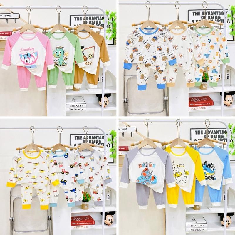[VẢI LOẠI 1] Combo 5 bộ quần áo dài thun tăm lạnh cho bé trai, bé gái từ 5-15kg, phù hợp bé 0-2.5 tuổi, cao dưới 90cm (mẫu ngẫu nhiên) nỉ