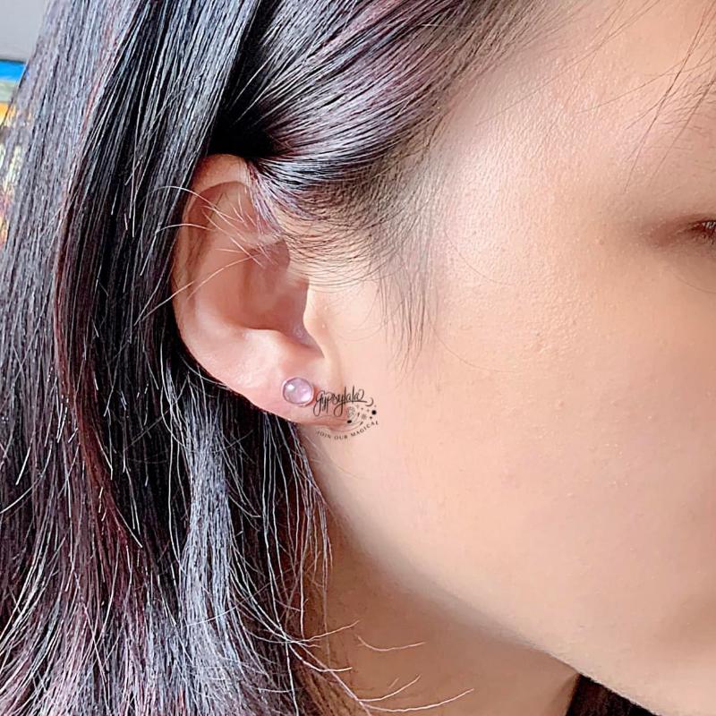 {oo89}   Bông Tai Minimalist Đá Tourmaline Nhiều Màu Thiên Nhiên SP005066 Gypsy.lala 0