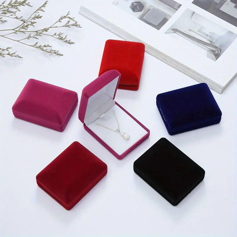 1 velvet necklace box, locket, jewelry organizer, Gift packing box, jewelry storage box, suitable for trinkets, Mother's Day gift packaging storage box (3*2.4*1.2 inches /7.8*6*3 cm) tabletop  organizer acrylic  box