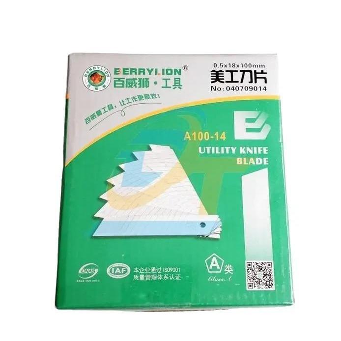 Lưỡi dao rọc giấy RẺ Berrylion A100M - Hộp 10 lưỡi 0