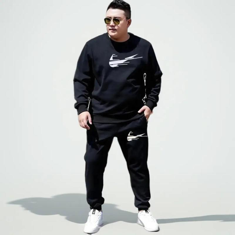 Bộ Quần Áo Thu Đông Nam Tay Dài Bigsize 46KG Đến 123KG Chất Nỉ Co Dãn Thoáng Khí Kiểu Hàn Quốc Menswear Unisex Dễ Mặc Cho Cả Nam Và Nữ