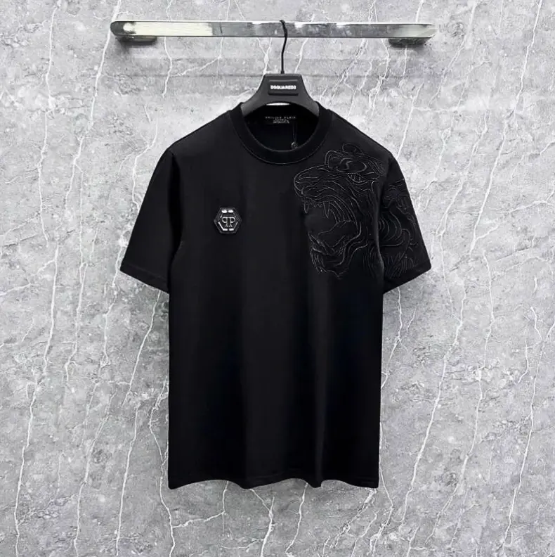 Áo Phông Nam Nữ - Áo THÊU Hổ QP LOGO Sắt Chất Vải Cotton Chuẩn Bo Cổ 3 phân in Nổi Hổ QP