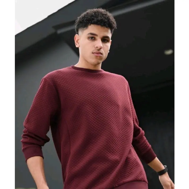 jaket compy crewneck jaket diamond knit jaket cowo cewe keren 100% original Panjang Pria Cowok Crew Neck Knitwear 3
