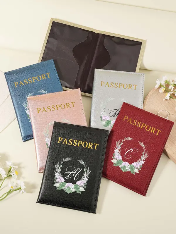 Letter Pattern Passport Case, Multi Card PU Passport Cover, Lightweight and Portable Passport Holder, Suitable for Easy Storage of ID Cards and Documents When Going Out 5