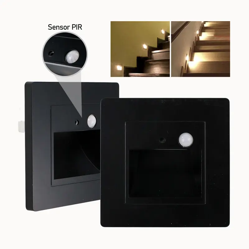 Lampu Tangga Rumah PIR Sensor LED Waterproof Warm White 1.5W Plastik Minimalis 0