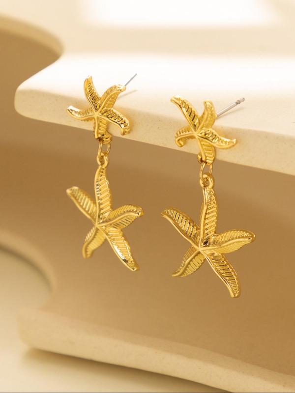 Starfish Design Dangle Earrings, Fashionable Jewelry for Women, Daily Clothing Decor, Trendy All-match & Exquisite Jewelry for Birthday Gift 3