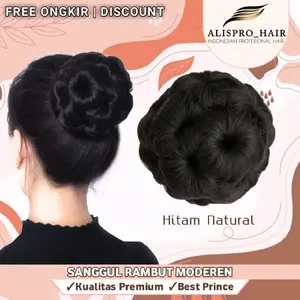 Sanggul Rambut Moderen Sirkam Rambut Jepit Keong Sintetis Warna Hitam