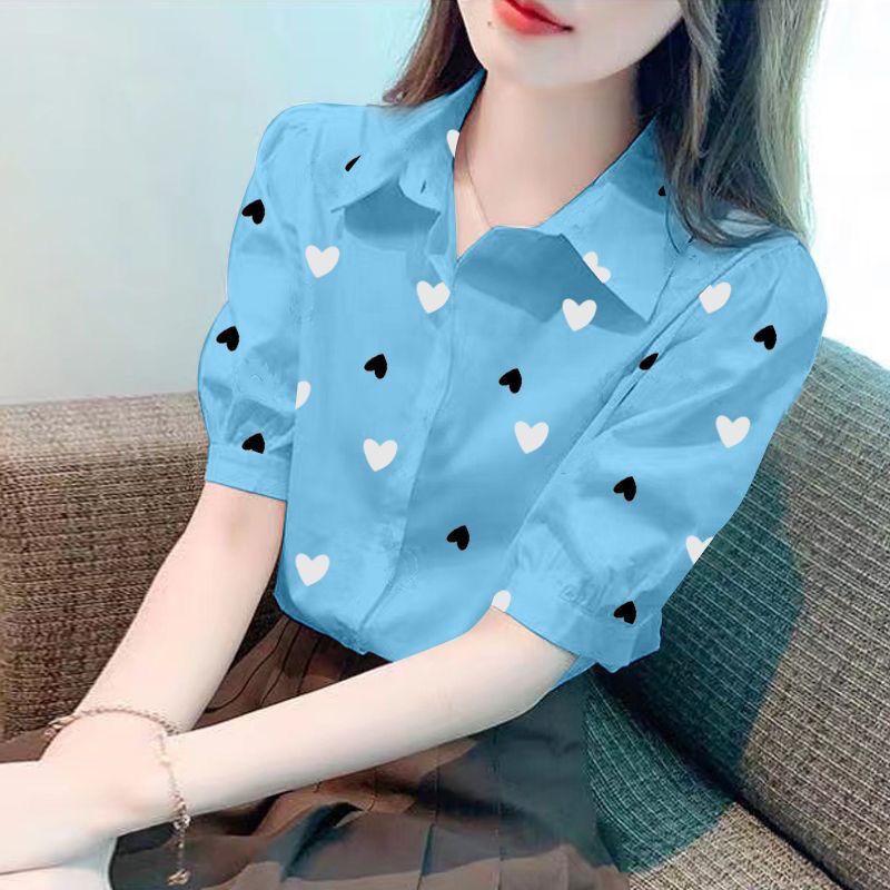 Áo Sơ Mi In Họa Tiết Phong Cách Hàn Quốc, Ngắn Tay, Dành Cho Nữ, Thiết Kế Đẹp, Sành Điệu, Mỏng Và Mỏng, Thời Trang, Thích Hợp Cho Mùa Hè, Hàng Mới Về Năm 2024 2