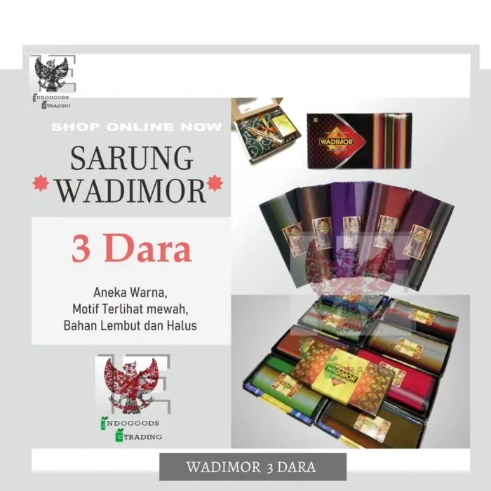 Sarung Tenun Katun ASLI Dewasa Wadimor dengan Motif Tiga Dara Muslim Kain 4