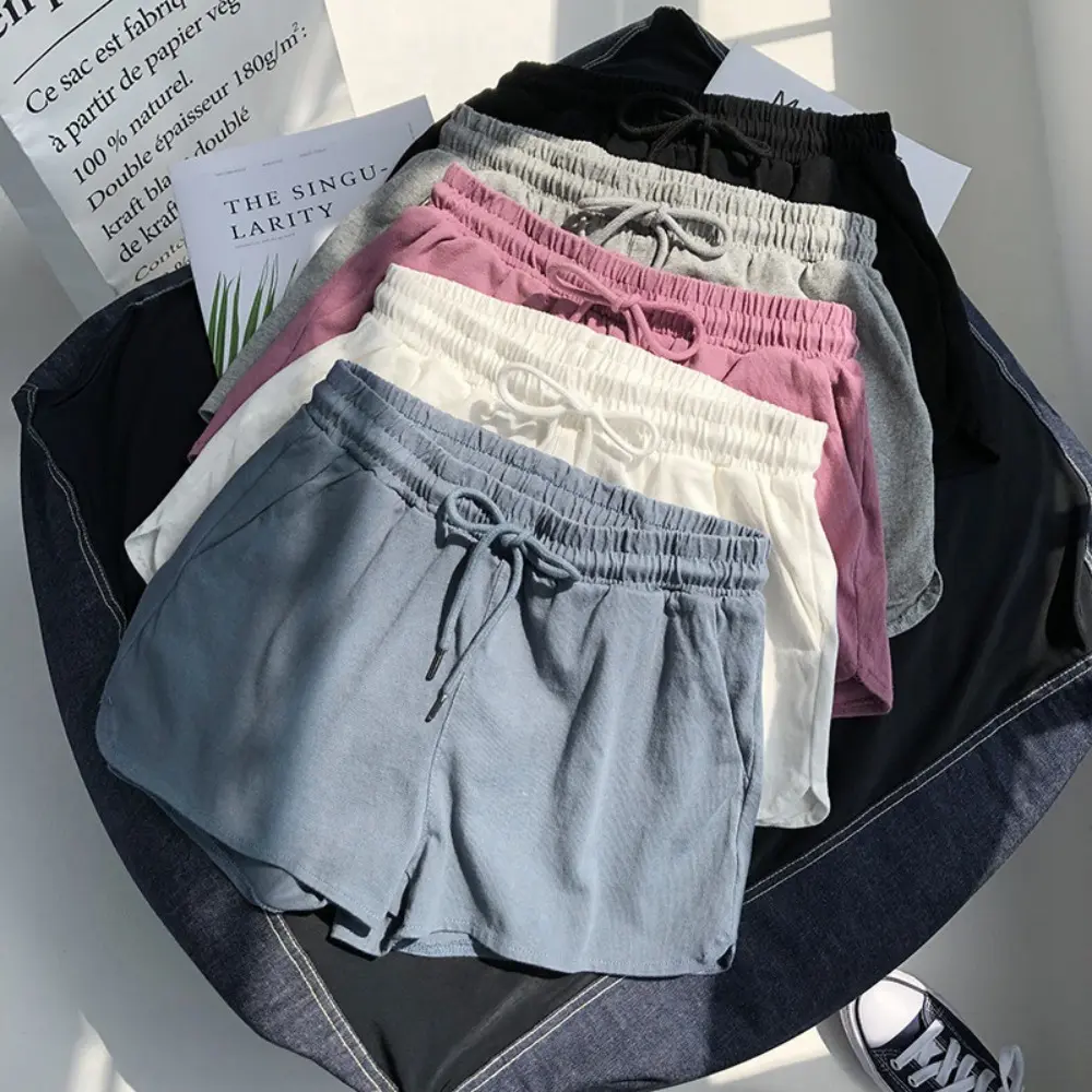 Summer new elastic waist loose casual shorts for women