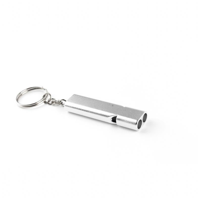 Product Introduction of Amazon Hot-Selling Flat Metal Dual-Frequency Survival Whistle Dual-Tube High-Frequency Metal Outdoor Survival Whistle 8