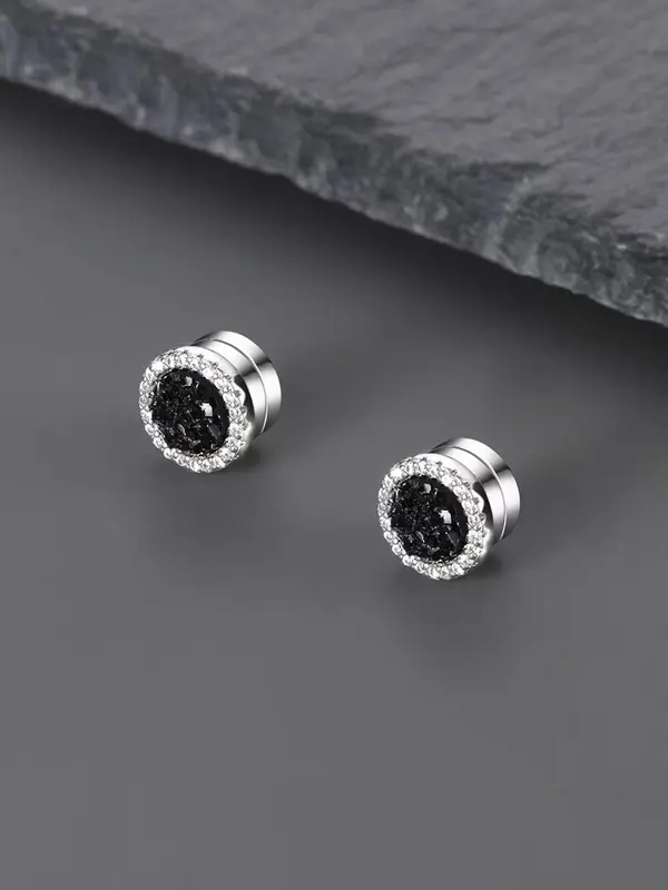 Rhinestone Decorated Magnetic Earrings, Fashionable Earrings for Women & Men, Trendy All-match & Exquisite Jewelry for Birthday Gift 2
