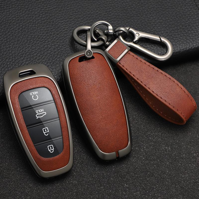 Portachiavi In Pelle Per Mercedes Classe E E200 E300 E320L (2016-2017) | Custodia Protettiva Con Cuciture A Mano | Cover Segnale Forte
