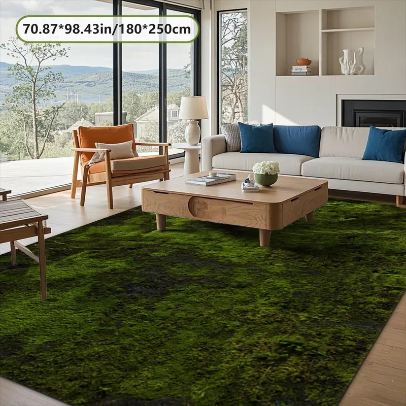 Moss Pattern Floor Mat, 1 Count Non-slip Washable Floor Carpet, Decorative Area Rug for Home Living Room Bedroom Hotel Dormitory 3