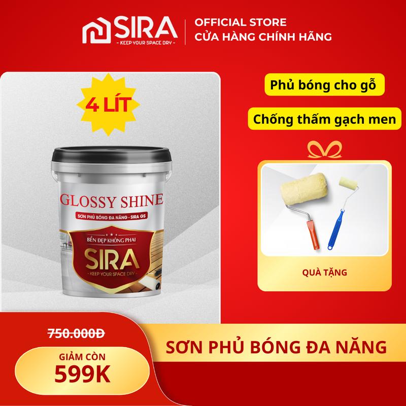 4 lít - Sơn phủ bóng đa năng chuyên dùng cho gỗ, gạch men, gạch đỏ