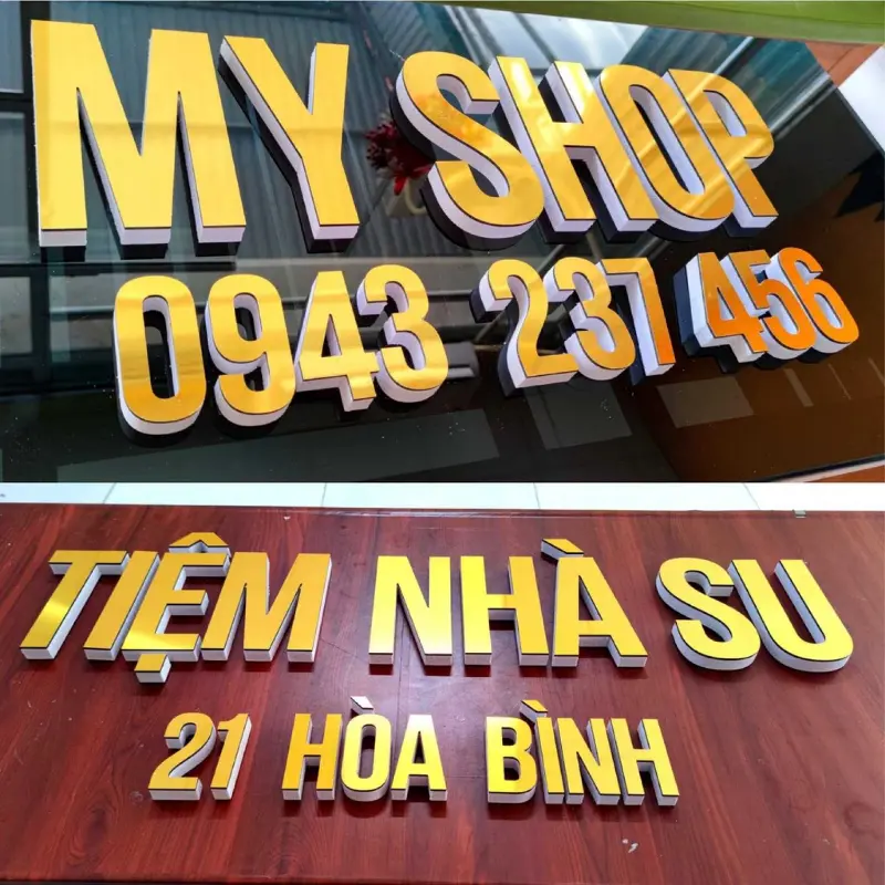 [FDGDFG] Size 10cm - Chữ NỔI TRÁNG GƯƠNG Dán Tường, Biển quảng cáo 2