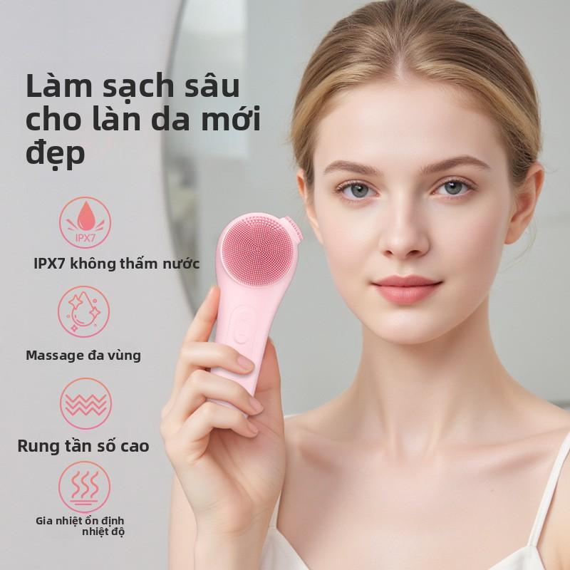 Máy rửa mặt điện Máy rửa mặt sạch lỗ chân lông Nhiệt nén rung Dây buộc Silicone Máy rửa mặt không thấm nước máy tỉa lông mày cho nữ máy hút mụn mặt di tinh chất tăm cầm tay sấy tóc 5 1 Dụng Cụ Mát Xa Chuyên Nghiệp Cho Cột Sống Cổ Và Cơ Vai waterbeam