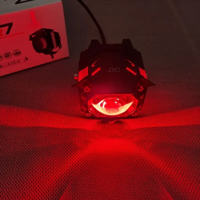 Lampu Tembak Laser 1 Mata Jauh Dekat Putih Kuning Plus Devil Red Blue 4 Mode High Low 6