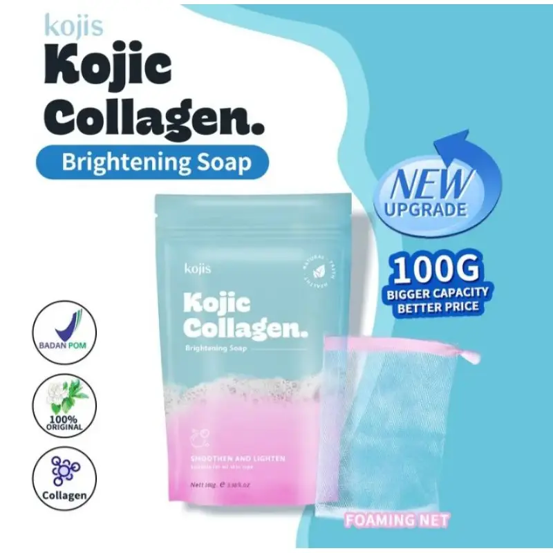 𝗞𝗢𝗝𝗜𝗦 KOJIC Brightening Soap 100Gr Collagen / Charcoal Cleansing Mencerahkan