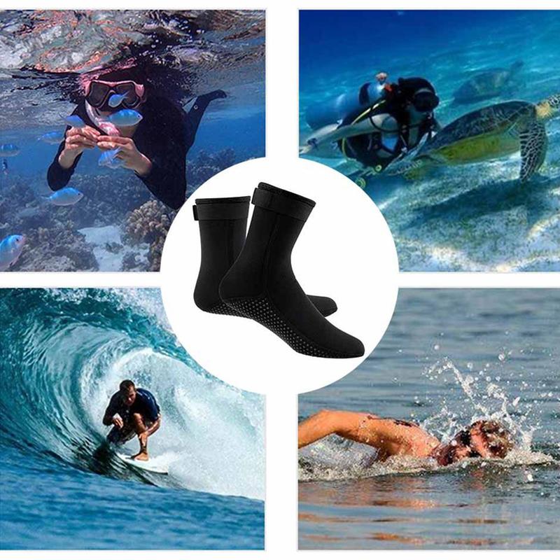 Product Introduction of Neoprene Diving Socks Non-slip Adult Warm Patchwork Elasticity Wetsuit Shoes Surfing Boots for Swimming Snorkeling 6