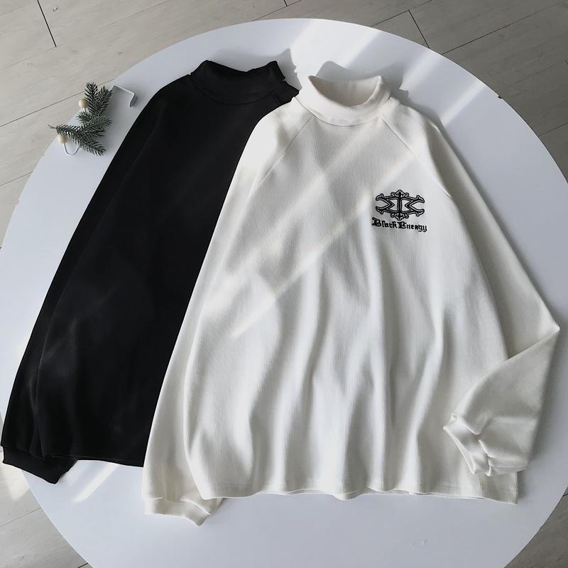 Áo Cổ Lọ Tay Dài JEM CLOSET Chất Vải Bo Gân Mềm Mịn In Logo Phong Cách Cá Tính DAEX 10464