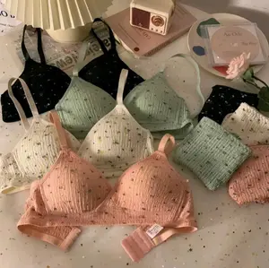 Bra BH Flower Push Up Remaja Tanpa Kawat Wanita Bikini Sport Beha Lingerie Korea Fashion Bralette Remaja CD Bikini Sexy Set Lingerie Pakaian Dalam Summer Push Up Premium Quality Celana Kolor Cangcut Kancut Kutang Sexy Lace Bra Panty CQ19