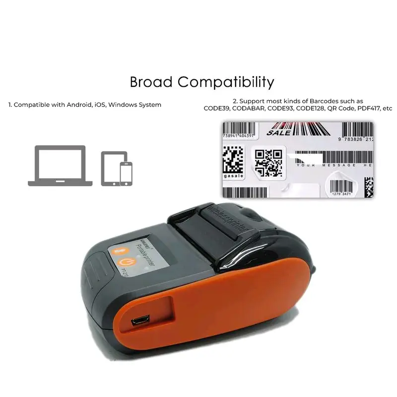 mini printer thermal bluetooth 58 mm portable rechargeable printer struk nota kasir mini market restoran kafe swalayan printer thermal POS PPOB smartphone printer struk mini portable HP 3