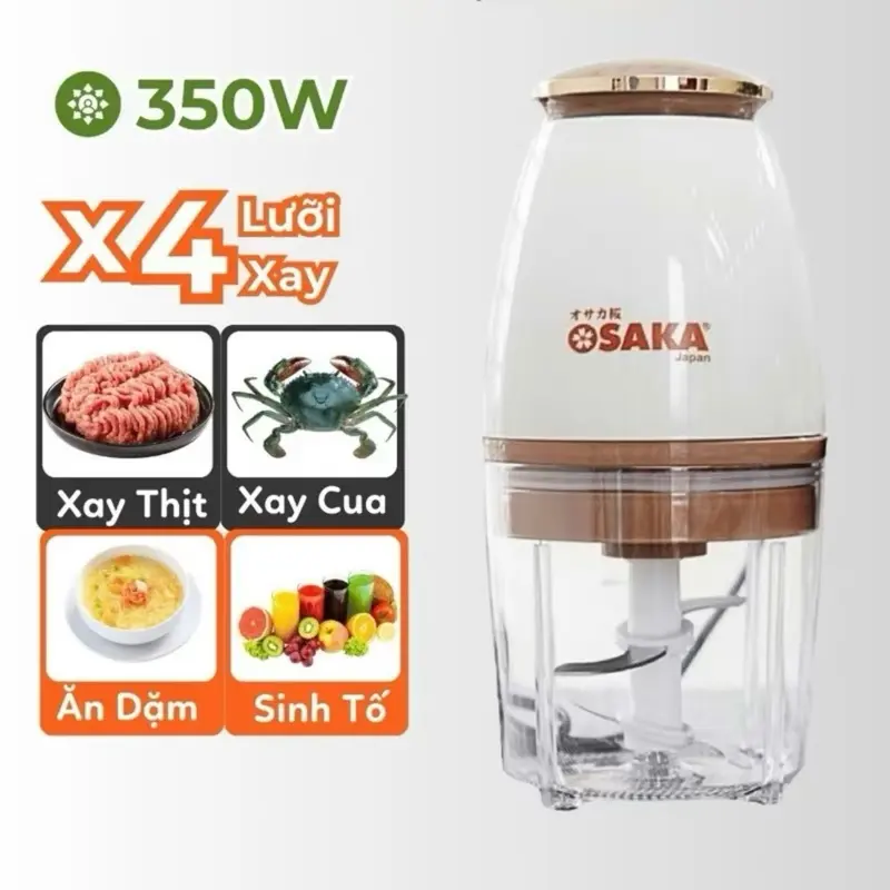 (Hàng Loại 1) Máy xay thịt đa năng Osaka 700ml, máy xay cầm tay ,máy xay sinh tố đa năng