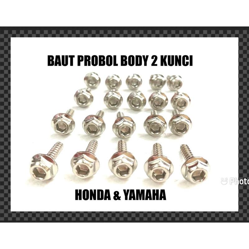 BAUT BODY PROBOLT CHROME THAILAND UNIVERSAL SEMUA MOTOR MODEL 2 KUNCI 1 PACK ISI 20 PCS BAUT BODY PROBOLT CHROME THAILAND UNIVERSAL SEMUA MOTOR MODEL 2 KUNCI 1 PACK ISI 20 PCS